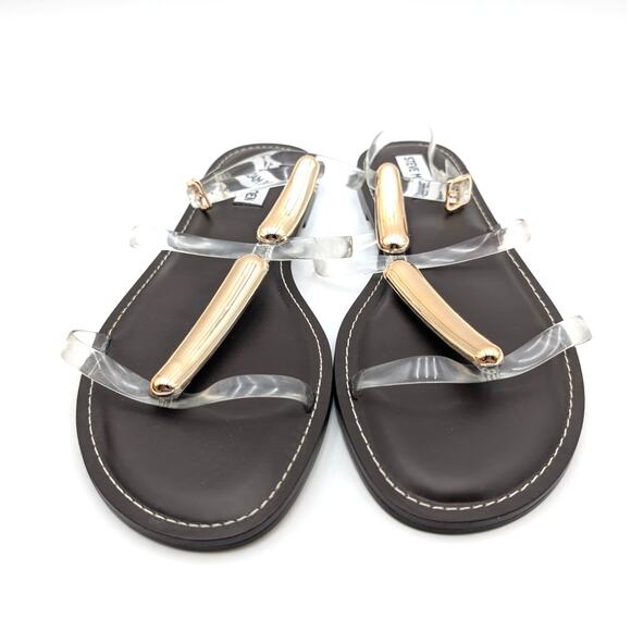 Steve Madden Alma Gladiator Sandal Buckle Strap Women's Clear Size US10M EU41 - Picture 2 of 13